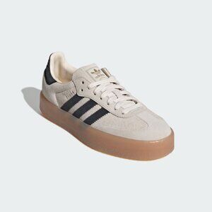 NIB Adidas Sambae Shoes Women’s Size 6 White Gum Nubuck Leather Casual Sneakers